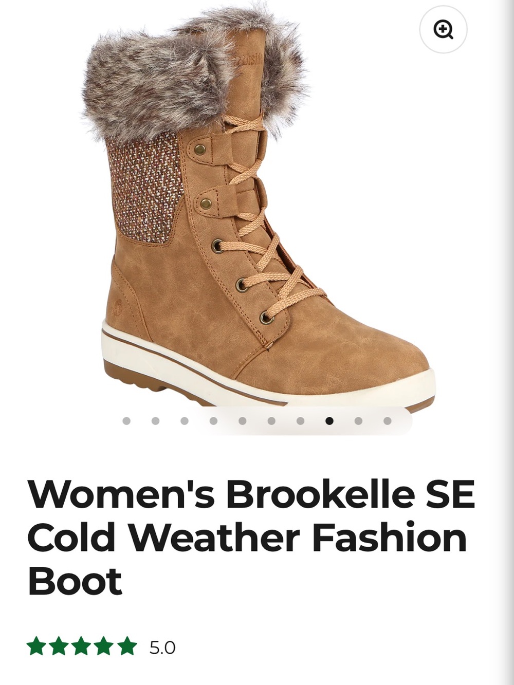 Northside Women's Lace-Up Faux-Fur Snow Boot in Chestnut